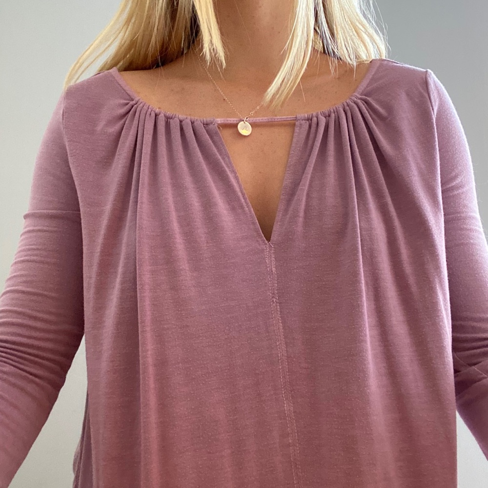 Purple bell sleeve top